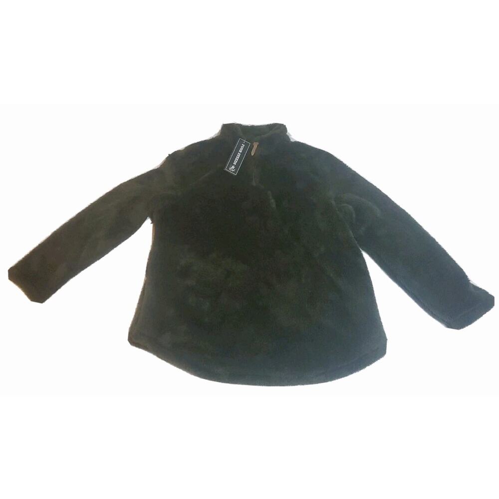 Four Steeds Sherpa Pullover Sweatshirt Dark Green Size XL